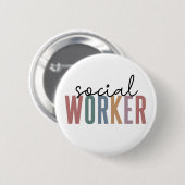 Badge Rond 5 Cm Offres d'appréciation aux travailleurs sociaux (Devant & derrière)