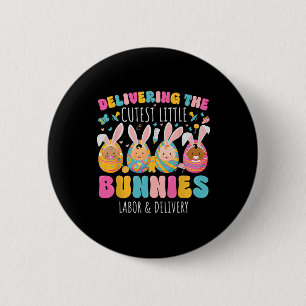 Badge Rond 5 Cm Offrir Les Plus Cuttes Bunnies Pâques Travail Et D