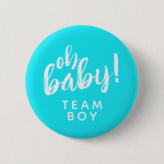 Badge Rond 5 Cm Oh Baby Gender Reveal Team Boy Button (Devant)