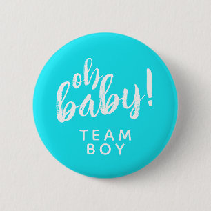 Badge Rond 5 Cm Oh Baby Gender Reveal Team Boy Button
