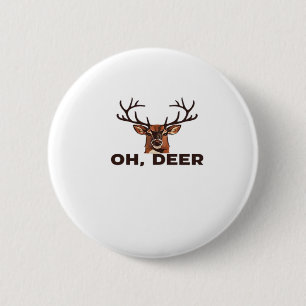 Badge Rond 5 Cm Oh Cerf Design Moderne Propre