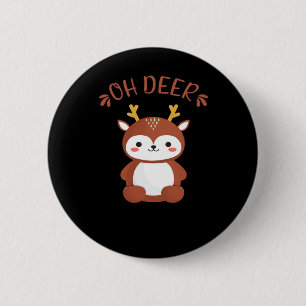 Badge Rond 5 Cm Oh Cerf Kawaii Style Artistique Ludique