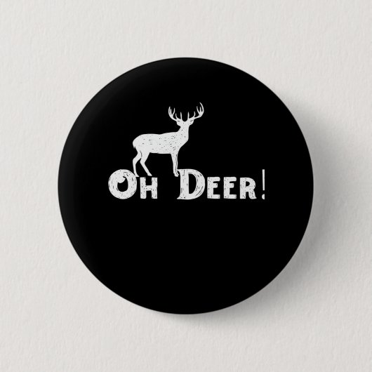 Badge Rond 5 Cm Oh Cerf Style Graphique Propre (Devant)