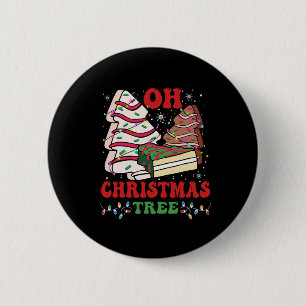 Badge Rond 5 Cm Oh Christmas Tree Cake Xmas Lumières Drôle Corresp
