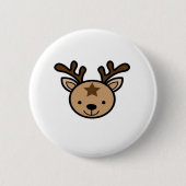 Badge Rond 5 Cm Oh Cute Deer Minimal Design  (Devant)