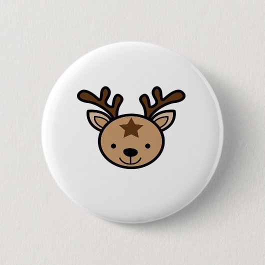 Badge Rond 5 Cm Oh Cute Deer Minimal Design  (Devant)