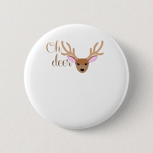 Badge Rond 5 Cm Oh Deer Artistic Style (Devant)