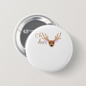 Badge Rond 5 Cm Oh Deer Artistic Style (Devant & derrière)