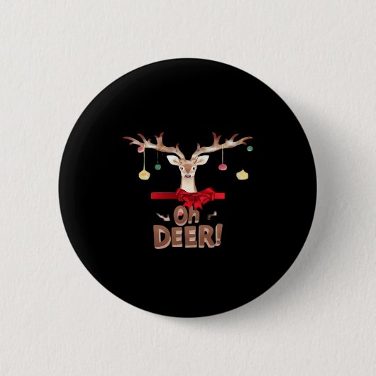Badge Rond 5 Cm Oh Deer Classic Vibe  (Devant)