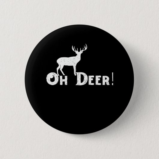 Badge Rond 5 Cm Oh Deer Clean Graphic Style (Devant)