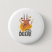 Badge Rond 5 Cm Oh Deer Contemporary Minimal Look  (Devant)