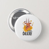 Badge Rond 5 Cm Oh Deer Contemporary Minimal Look  (Devant & derrière)