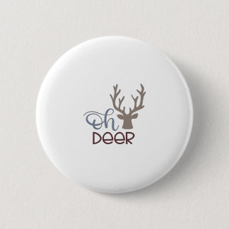 Badge Rond 5 Cm Oh Deer Design Rétro Classique