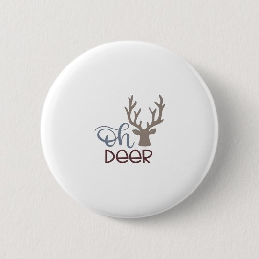 Badge Rond 5 Cm Oh Deer Design Rétro Classique  (Devant)