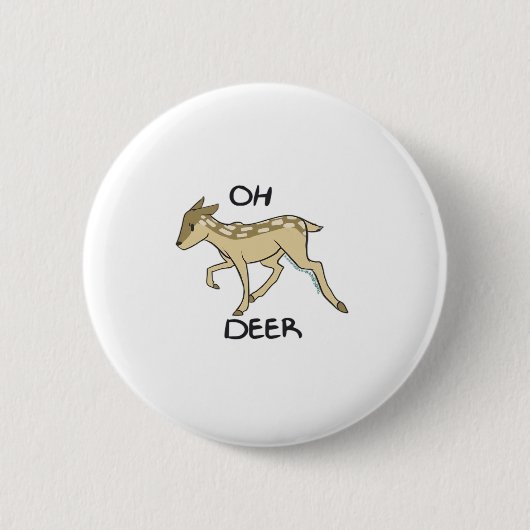 Badge Rond 5 Cm Oh Deer Elegant Timeless Style  (Devant)