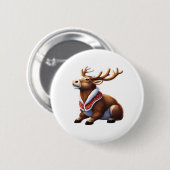 Badge Rond 5 Cm Oh Deer Energetic Modern Design (Devant & derrière)