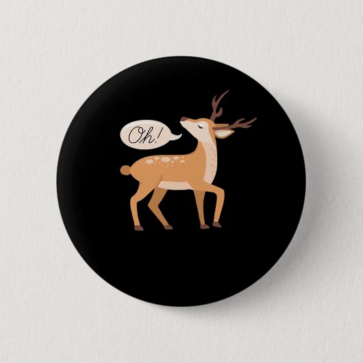 Badge Rond 5 Cm Oh Deer Minimal Clean Aesthetic  (Devant)