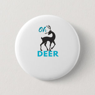 Badge Rond 5 Cm Oh Deer Minimal Design