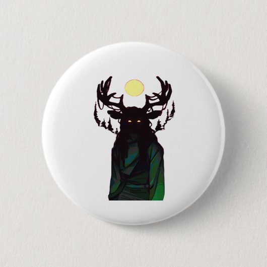 Badge Rond 5 Cm Oh Deer Minimal Design  (Devant)