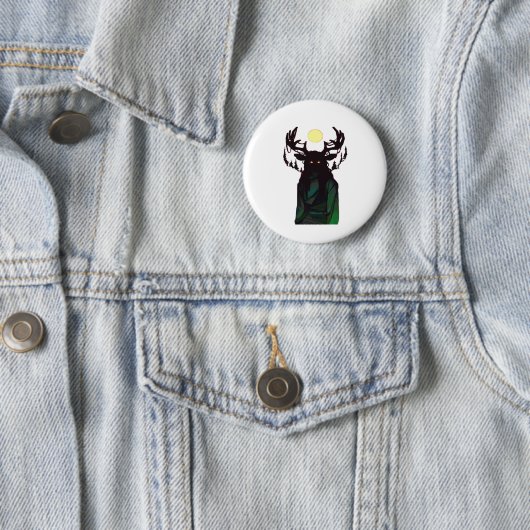Badge Rond 5 Cm Oh Deer Minimal Design  (En situation)
