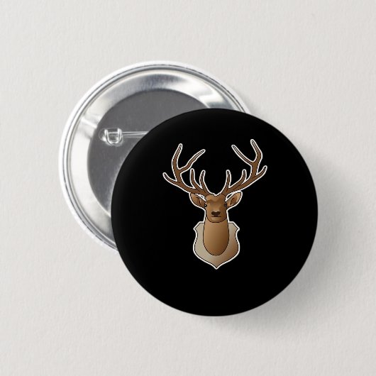 Badge Rond 5 Cm Oh Deer Minimal Design  (Devant & derrière)