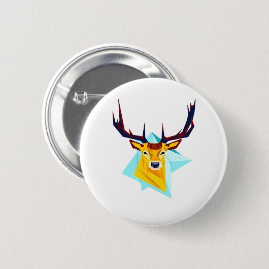 Badge Rond 5 Cm Oh Deer Minimal Rustic Style  (Devant & derrière)