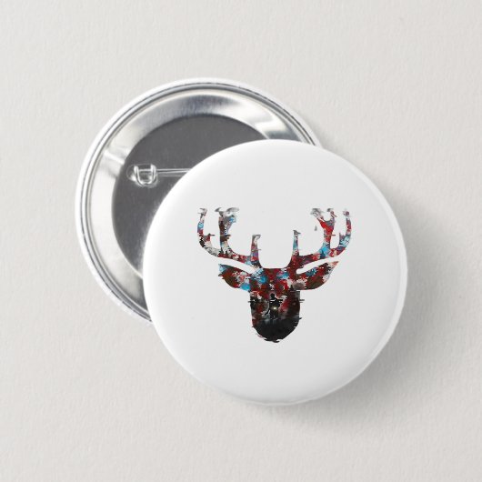 Badge Rond 5 Cm Oh Deer Minimal Style  (Devant & derrière)