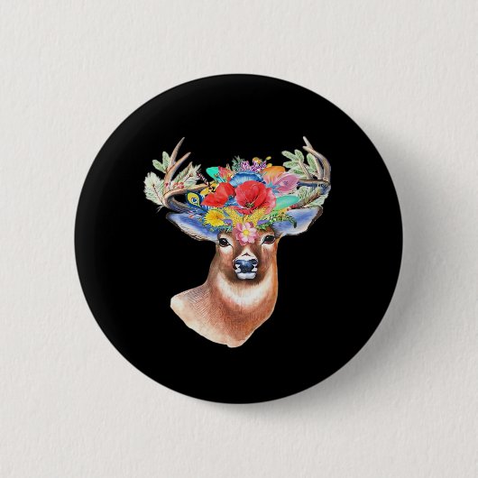 Badge Rond 5 Cm Oh Deer Modern Artistic Style (Devant)