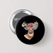 Badge Rond 5 Cm Oh Deer Modern Artistic Style (Devant & derrière)