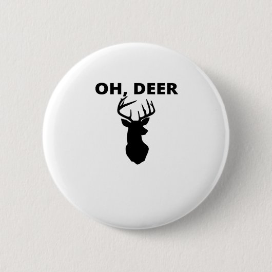 Badge Rond 5 Cm Oh Deer Oh Dear Whimsical Art Style (Devant)