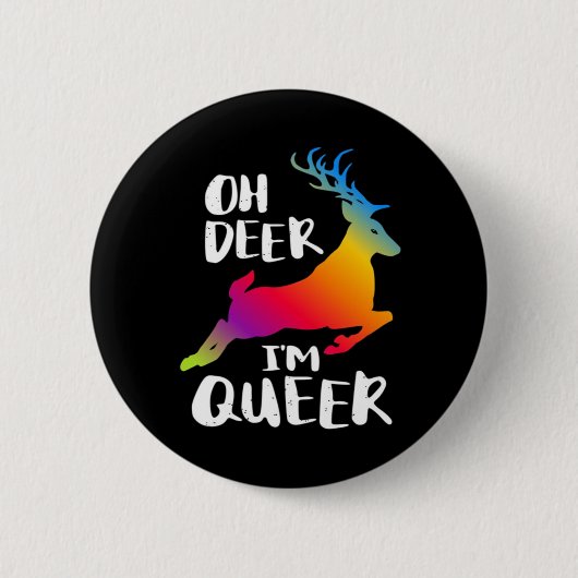 Badge Rond 5 Cm Oh Deer Queer Pride Minimal Artistic Style (Devant)