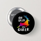 Badge Rond 5 Cm Oh Deer Queer Pride Minimal Artistic Style (Devant & derrière)