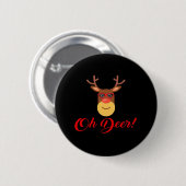 Badge Rond 5 Cm Oh Deer Retro Classic (Devant & derrière)