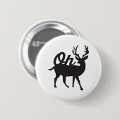 Badge Rond 5 Cm Oh Deer Retro Classic Vibe (Devant & derrière)