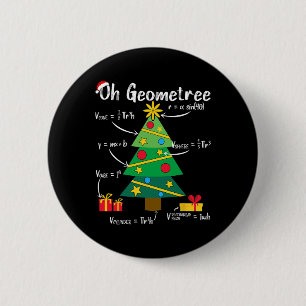 Badge Rond 5 Cm Oh geometree fun noël arbre géométrie mathématique