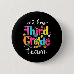 Badge Rond 5 Cm Oh Hé Troisième année Heureux de retour à l'école 