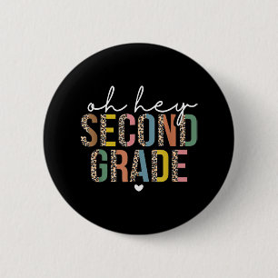 Badge Rond 5 Cm Oh Hey 2e Classe Retour À L'École Leopard Pour