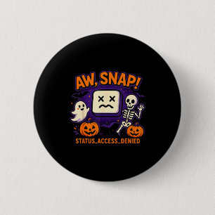 Badge Rond 5 Cm Oh mince, squelette de fantôme effrayant citrouill