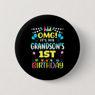 Badge Rond 5 Cm Oh mon dieu, c'est l'anniversaire de mon petit-fil