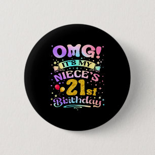 Badge Rond 5 Cm Oh mon dieu, c'est l'anniversaire des 21 ans de ma