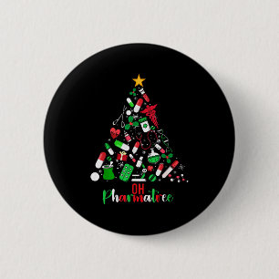 Badge Rond 5 Cm Oh Pharmatree Pharmacie Noël Pharmacien Technicien