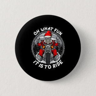 Badge Rond 5 Cm Oh Quelle Joie De Rouler Sur La Moto De Noël Santa