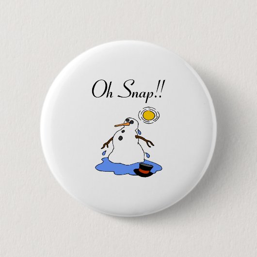 Badge Rond 5 Cm Oh rupture ! (Bonhomme de neige de fonte) (Devant)