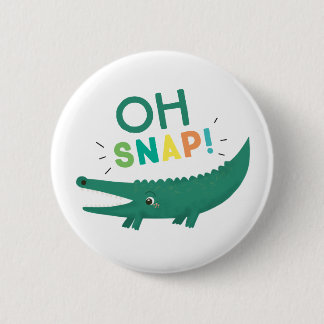 Badge Rond 5 Cm Oh Snap Alligator Crocodile fête d'anniversaire Bo
