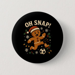 Badge Rond 5 Cm Oh Snap Bonhomme en pain d'épices Noël Football _1