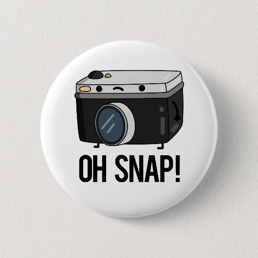 Badge Rond 5 Cm Oh Snap Funny Caméra Pun (Devant)