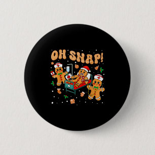 Badge Rond 5 Cm Oh Snap Pain d'épice Infirmière Drôle Soins Noël