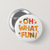 Badge Rond 5 Cm Oh What Fun Christmas Gingerbread Cookies (Devant & derrière)