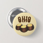 Badge Rond 5 Cm Ohio OH Beurre d'arachide Buckeye Buck Eye Nut Can (Devant & derrière)