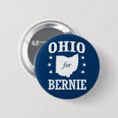 BADGE ROND 5 CM OHIO POUR BERNIE SANDERS (Devant & derrière)